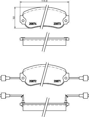 MINTEX MDB1171 комплект тормозных колодок, дисковый тормоз на TALBOT 1307-1510