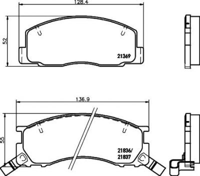 MINTEX MDB1545 комплект тормозных колодок, дисковый тормоз на TOYOTA PREVIA (TCR2_, TCR1_)