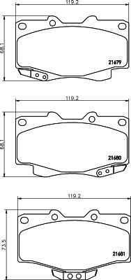 MINTEX MDB1647 комплект тормозных колодок, дисковый тормоз на TOYOTA HILUX II пикап (LN8_, RN5_, LN6_, YN6_, YN5_, LN5_, RN6_)