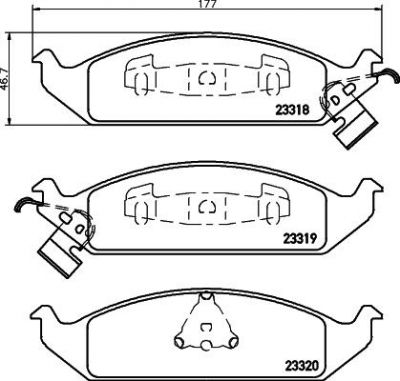 MINTEX MDB1784 комплект тормозных колодок, дисковый тормоз на CHRYSLER STRATUS кабрио (JX)