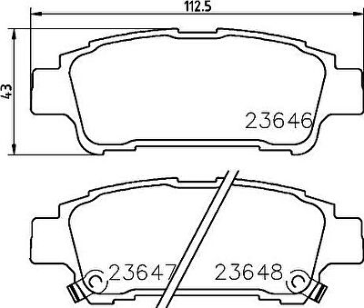 MINTEX MDB2115 комплект тормозных колодок, дисковый тормоз на TOYOTA ALPHARD (ATH1_, MNH1_, ANH1_)