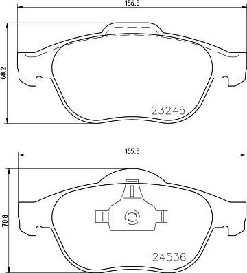 MINTEX MDB2225 комплект тормозных колодок, дисковый тормоз на RENAULT LAGUNA II (BG0/1_)