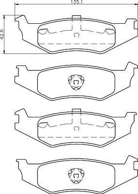 MINTEX MDB2306 комплект тормозных колодок, дисковый тормоз на DODGE NEON II