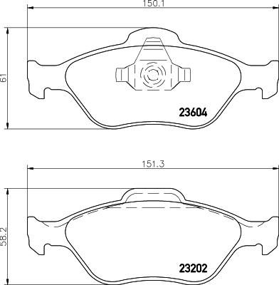 MINTEX MDB2314 комплект тормозных колодок, дисковый тормоз на FORD FOCUS II седан (DA_)