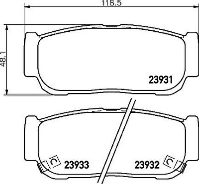 MINTEX MDB2338 комплект тормозных колодок, дисковый тормоз на KIA SORENTO I (JC)