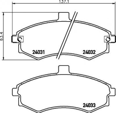 MINTEX MDB2542 КОЛОДКИ ТОРМОЗНЫЕ ПЕРЕДНИЕ ДИСКОВЫЕ HYUNDAI ELANTRA 1.6 00-03