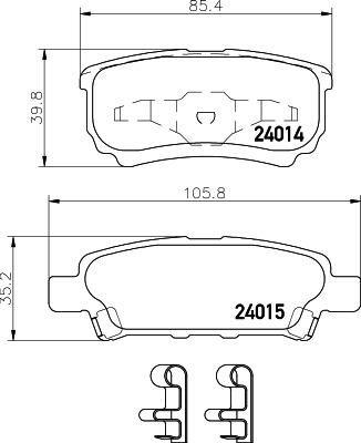 MINTEX MDB2612 К-т тормозных колодок задний MITSUBISHI LANCER VII 09/03- /OUTLANDER 05/03- (MR955068)