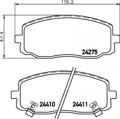 MINTEX MDB2720 КОЛОДКИ ТОРМОЗНЫЕ ДИСКОВЫЕ ПЕРЕДНИЕ KIA PICANTO