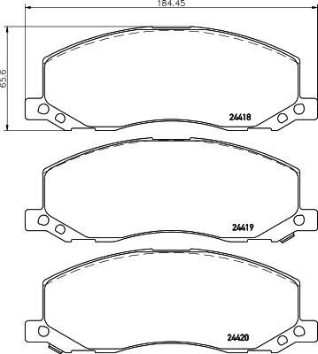 MINTEX MDB2871 комплект тормозных колодок, дисковый тормоз на OPEL INSIGNIA