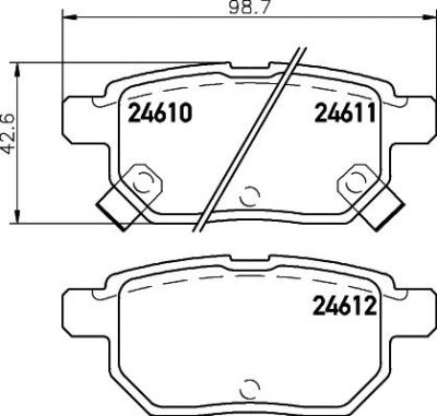 MINTEX MDB2925 комплект тормозных колодок, дисковый тормоз на TOYOTA COROLLA седан (E15_)