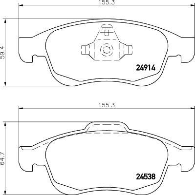 MINTEX MDB3043 комплект тормозных колодок, дисковый тормоз на RENAULT MEGANE III Наклонная задняя часть (BZ0_)