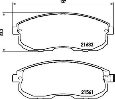 MINTEX MDB3136 комплект тормозных колодок, дисковый тормоз на SUZUKI SX4 (EY, GY)