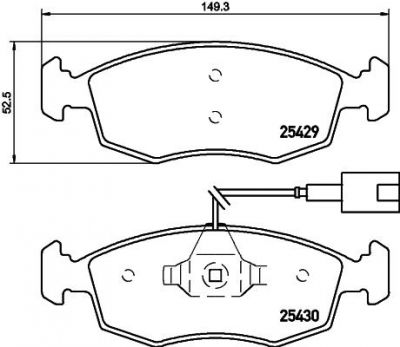 MINTEX MDB3208 комплект тормозных колодок, дисковый тормоз на FIAT PUNTO (199)