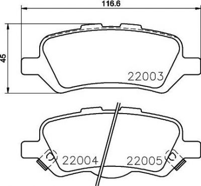 MINTEX MDB3425 комплект тормозных колодок, дисковый тормоз на TOYOTA VENZA (GGV1_, AGV1_)