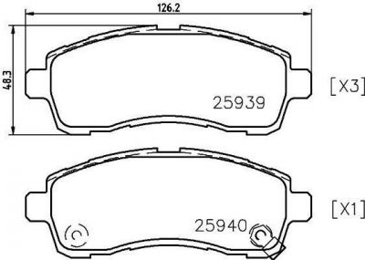 MINTEX MDB3432 комплект тормозных колодок, дисковый тормоз на MAZDA 2 (DE)