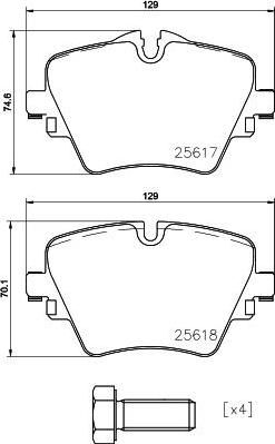 MINTEX MDB3757 комплект тормозных колодок, дисковый тормоз на X1 (F48)
