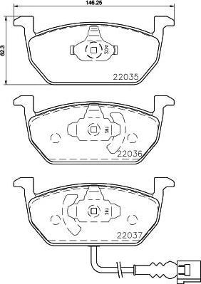 MINTEX MDB3761 комплект тормозных колодок, дисковый тормоз на VW GOLF SPORTSVAN (AM1)