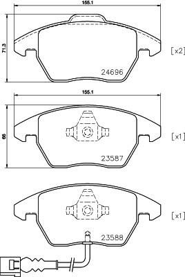 MINTEX MDB3824 комплект тормозных колодок, дисковый тормоз на AUDI TT (8J3)