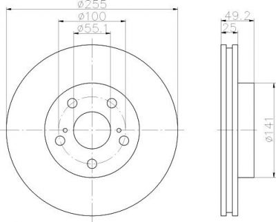 MINTEX MDC1025 тормозной диск на TOYOTA CALDINA (ST19_, ET19_, CT19_, AT19_)