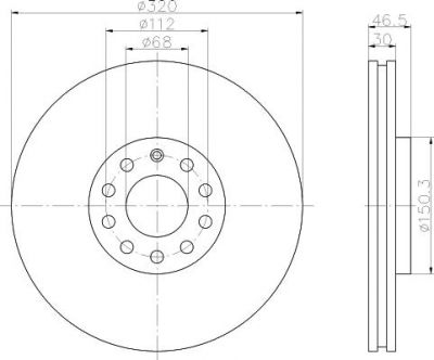 MINTEX MDC1444 тормозной диск на AUDI A6 (4B2, C5)