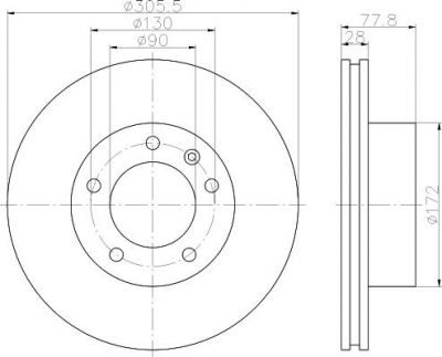 MINTEX MDC1505 тормозной диск на NISSAN INTERSTAR c бортовой платформой/ходовая часть