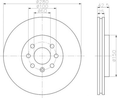 MINTEX MDC1673 тормозной диск на OPEL MERIVA