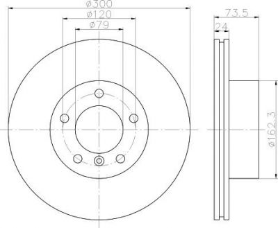 MINTEX MDC1745 тормозной диск на 3 (E90)