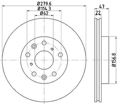 MINTEX MDC1822 тормозной диск на SUZUKI SX4 (EY, GY)