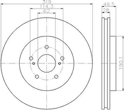 MINTEX MDC1856 тормозной диск на LEXUS RX (MHU3_, GSU3_, MCU3_)