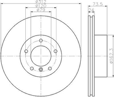 MINTEX MDC1912 тормозной диск на X1 (E84)