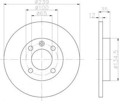 MINTEX MDC198 тормозной диск на AUDI 80 (81, 85, B2)