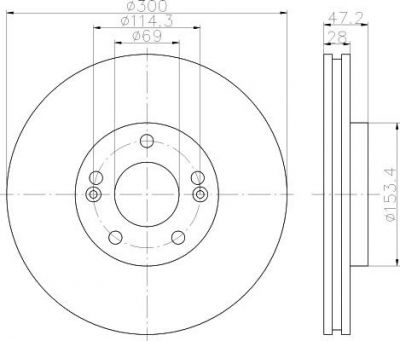 MINTEX MDC2043 тормозной диск на HYUNDAI TUCSON (TLE)