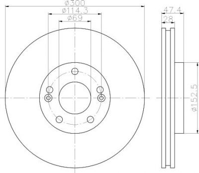 MINTEX MDC2045 тормозной диск на HYUNDAI i30 (GD)