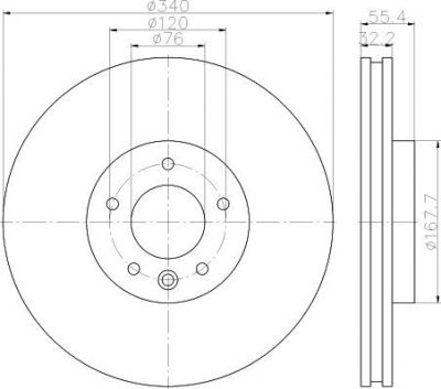 MINTEX MDC2261 тормозной диск на VW MULTIVAN V (7HM, 7HN, 7HF, 7EF, 7EM, 7EN)