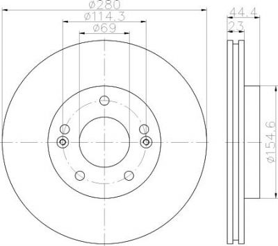 MINTEX MDC2392 тормозной диск на HYUNDAI ELANTRA седан (MD, UD)