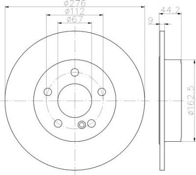 MINTEX MDC2522 тормозной диск на MERCEDES-BENZ B-CLASS (W246, W242)