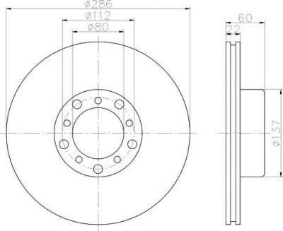 MINTEX MDC451 тормозной диск на MERCEDES-BENZ S-CLASS купе (C126)