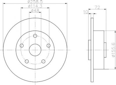 MINTEX MDC664 тормозной диск на MAZDA 626 III Hatchback (GD)