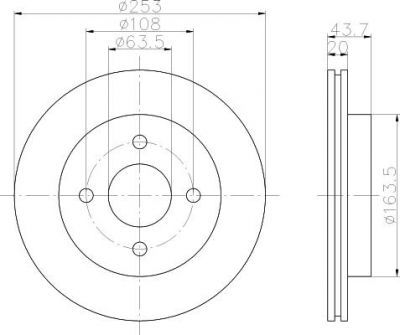 MINTEX MDC774 тормозной диск на FORD MONDEO I (GBP)