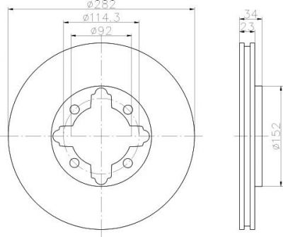 MINTEX MDC819 тормозной диск на ROVER 600 (RH)