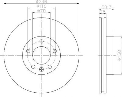 MINTEX MDC865 тормозной диск на OPEL OMEGA A (16_, 17_, 19_)