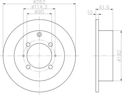 MINTEX MDC951 тормозной диск на MITSUBISHI GALANT V седан (E5_A, E7_A, E8_A)