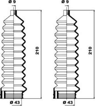 MOOG K150029 Пыльник рулевой рейки L+R (комплект) CHRYSLER Voyager III 95-01