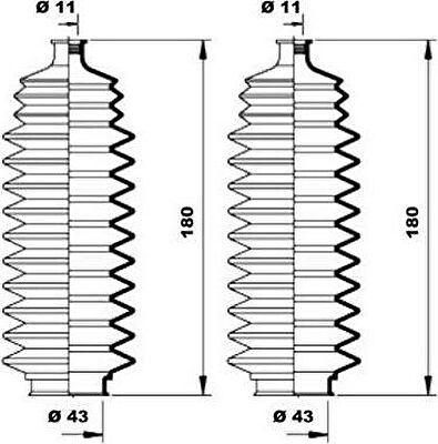 MOOG K150105 комплект пылника, рулевое управление на NISSAN SUNNY III Liftback (N14)