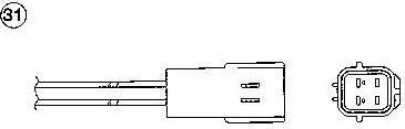 NGK 0017 Лямбда-зонд CHEVROLET AVEO/LACETTI 1.4 04- OZA629-W2 (96418965)