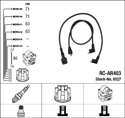 NGK 0527 комплект проводов зажигания на NISSAN CHERRY II купе (N10)