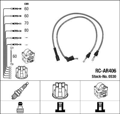 NGK 0530 комплект проводов зажигания на ALFA ROMEO 90 (162)