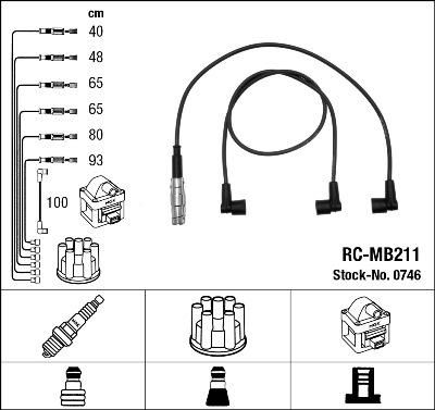 NGK 0746 комплект проводов зажигания на MERCEDES-BENZ S-CLASS (W126)