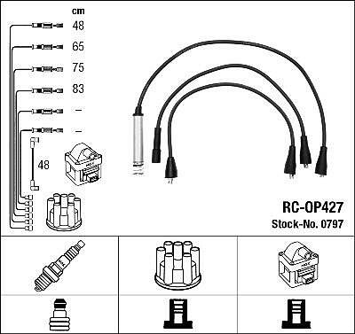 NGK 0797 комплект проводов зажигания на OPEL ASCONA C (81_, 86_, 87_, 88_)