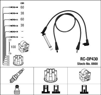 NGK 0800 Комплект в/в проводов OPEL Omega A, Frontera A, Calibra A (ZEF993)